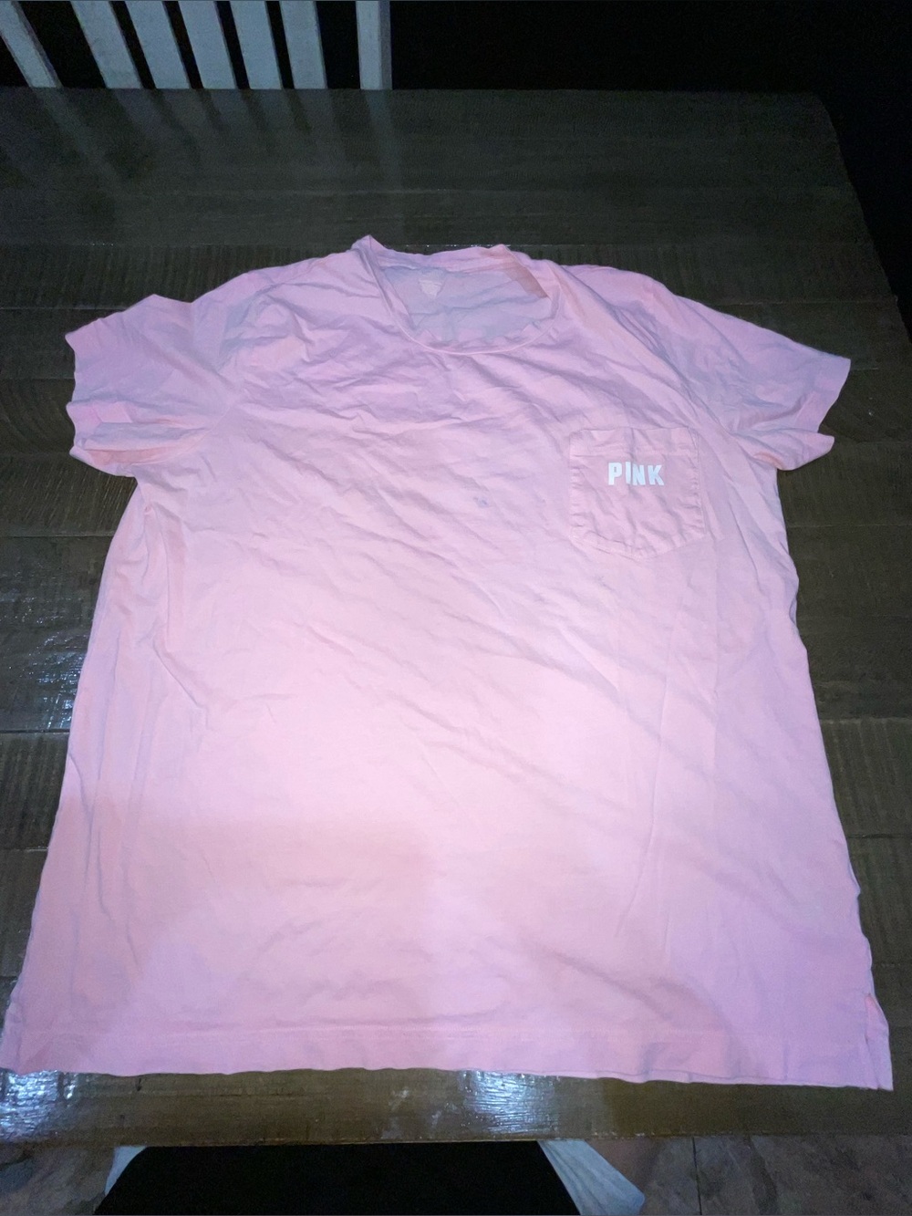 PINK Victoria's Secret Light Pink Short Sleeve Pocket Tee